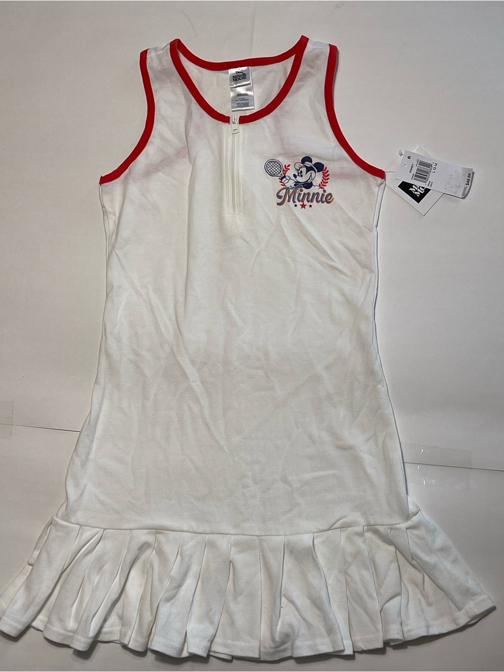 Disney Girl’s White and Red Minnie Tennis Dress Size L(12-14) NWT